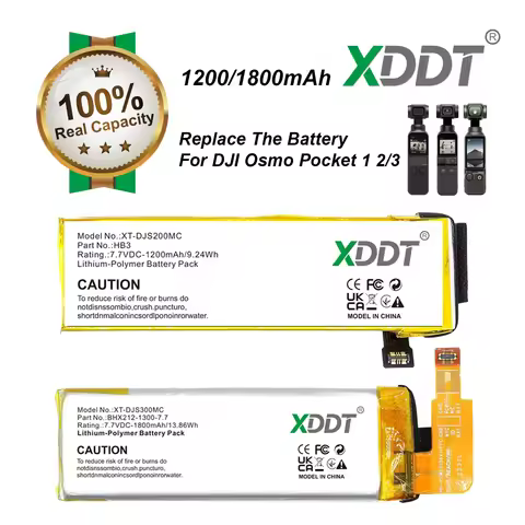 HB3-1200/1800MAH-7.7V Replacement Battery For DJI Osmo Pocket 1 Pocket II Pocket 2 3 2ICP5/22/67 BHX
