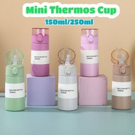 🇸🇬𝐑𝐞𝐚𝐝𝐲 𝐬𝐭𝐨𝐜𝐤🇸🇬 150ml/250ml Mini Thermos Cup 304 Stainless Steel Insulated Cup Cute Portable Straw W