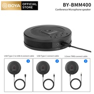 BOYA BY-BMM400 Speakerphone Omnidirectional Desktop Conference Microphone with 3.5mm TRRS USB Type-C USB Connector for iOS iPhone Android Smartphone Tablet PC Laptop Recording Skype Conference Call Video Mic