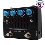 MUSLADY Bass Preamp Pedal 6-Band Graphic EQ Effect Pedal พร้อมหูฟัง Out และ Aux-In สำหรับ Bass