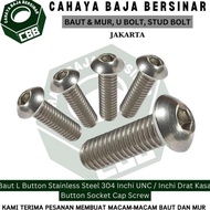 304 Inch Stainless Steel L-Button Bolt UNC 8-32G Coarse Thread Inch/ Button Socket Cap Screw