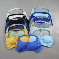 Dfyne เสื้อครอปแบบคล้องคอสำหรับผู้หญิงไร้รอยต่อมีสายคล้องคอแบบเปิดหลังบุชุดชั้นในโยคะขนาดกลางรองรับช