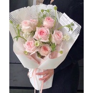 FRESH FLOWERS_ HANOI gift cream rose bouquet 100% real flowers express delivery to HANOI