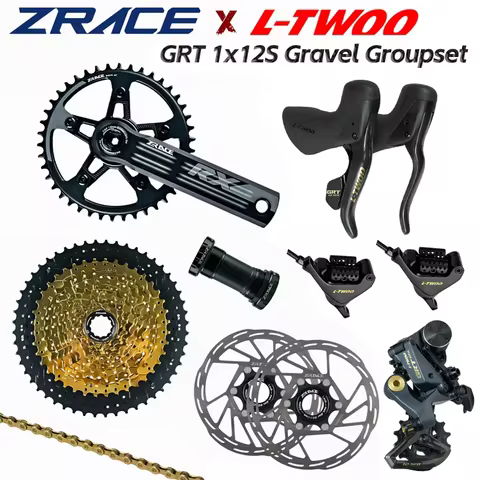 LTWOO GRT12 Hydraulic Disc + ZRACE Crank Cassette Chain, 1x12 Speed, 12s Gravel Groupset, for Gravel