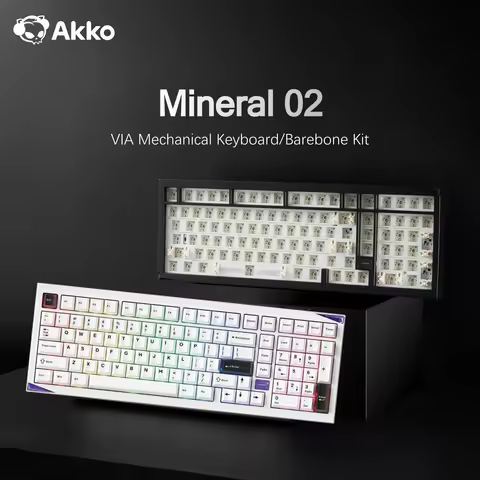 Akko Mineral 02 VIA Mechanical Keyboard/Barebone Kit Aluminum 102 Keys RGB Hot-swappable Tri-mode Wi