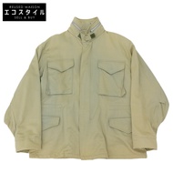 Beams Men's M-65 Khaki Satin Hollow Fiber Jacket, Size M
