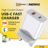 REMAX Charger Adapter Fast Charging Adapter Type C Charger Type C MDRPU68 PD Charger USB Fast Charge