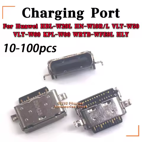 10-100pcs USB Type-C DC Power Jack Socket Connector Replace For Huawei HBL-W29L HN-W19R/L VLT-W50 VL