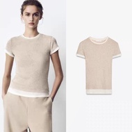 2025 imported Genuine Cabinet 169! ZARAˉ New Womens Fashion Casual Basic Double-layer Slim Crew Neck