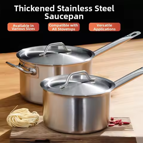 Stainless Steel Milk Pot 16 18 20 22 24cm with Lid Sauce Pan for Gas Electric Induction Stove Boilin