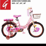 ORIGINAL Sepeda Anak Mini Perempuan 18 Inch Genio Yummi Lipat