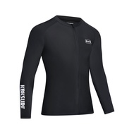 MEN Zipper Lycra Long Sleeve with Zipper Surf Top Rashguards Swimsuit UPF 50+