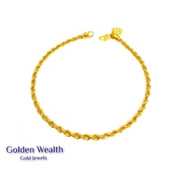 916 Gold Rope Bracelet /Gelang Tangan Pintal Emas 916女装金饰手链🌈