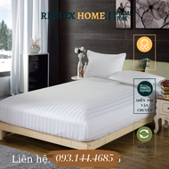 Drap - Ga Cotton Khách Sạn Trắng Sọc T300 Riotex Home 1m/m2/m4/m6/m8/2m2 x 2m Cao Cấp - Ga Cho Nệm T