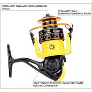 Best Sale Lieyuwang Fishing Reel 12 Ball Bearing Hd7000 Hd5000 Hd3000 Hd2000 - Black/Yellow