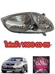 ไฟหน้า เสื้อไฟหน้า โคมไฟหน้า TOYOTA VIOS ปี 2003 2004 2005 ไฟหน้า วีออส รุ่นแรก ราคาต่อข้าง งานสวย พ