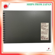[Set of 2] MUJI Double Ring Notebook B5 Half Size 123 x 181mm 50 Sheets Dark Gray 5mm Grid Perforate