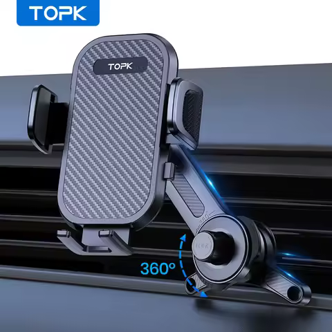 TOPK D42T Car Phone Mount , Extended Arm 3-Point Support Extendable Metal Hook Superior Stability Ce