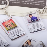 Justin Bieber Justin Bieber Justin Bieber Album Lyrics Keychain Schoolbag Pendant Support Fan Gift 5