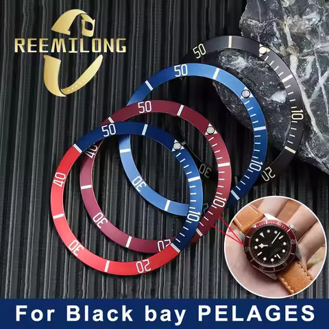 Aluminum watch bezel for Tudor PELAGES Black bay M79230N 41mm dial black gold blue red white Calibra