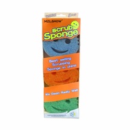 MZLSHOW Smiley Scrub Sponge | 3‑Pack, Heavy‑Duty Cleaning Sponge, Cute Smiley Shape for Dish Washing