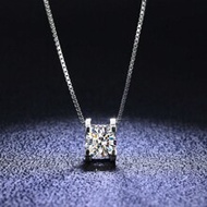 1 Carat D VVS Classic Elegant Luxury S925 Silver Plated Platinum Ox Head Necklace, High Quality 1 Ca