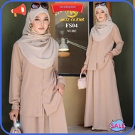 ⭐LOW PRICE⭐ Set skirt FIONA SUIT ada saiz S-2XL material Ironless Labuh sesuai untuk muslimah boleh 