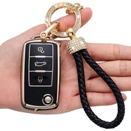 for VW Volkswagen Key Fob Cover, Compatible with VW Jetta Beetle Tiguan Passat Golf MK6 Polo