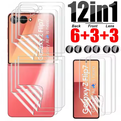 12 in 1 HD Hydrogel Front Back Film For Samsung Galaxy Z Flip7 5G Screen Protector ZFlip7 ZFlip 7 Fl
