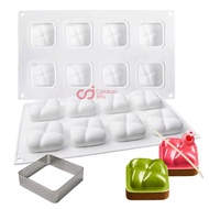 CJ Silicone Cake Mold Sponge Cake Pudding Jelly Pillow Box 8 Cavity