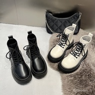 KY-DThick Bottom Short British Style Dr. Martens Boots Women's Autumn Small2023New Trendy CoolinsBlack Ankle Boots 8DZE