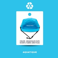 AQUATIQUE - CAP - ECONYL MIAMI BLUE - หมวกดำน้ำ หมวกเล่นน้ำ หมวกเซิร์ฟ เดินป่า แคมป์ปิ้ง กันแดด กันย