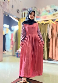 GAMIS BRUKAT WANITA TERBARU 2025 VANILA KRINKEL KANCING MENAWAN ALESYANA HIJAB JUMBO MASUK