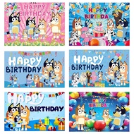Party needs Bluey 150*210CM Birthday Party Backdrop Decorations Bluey Party Decoration Background Bo