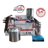 Well Paint Spraygun F-75 / Penyembur Cat (Set)- 1.5MM