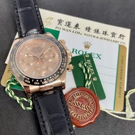 二手 Rolex #116515LN 18K玫瑰金 #Daytona 粉紅面方石字 連原裝皮帶