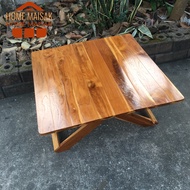 HOMEMAISAK โต๊ะญี่ปุ่น สี่เหลี่ยมจัตุรัส ไม้สักทอง โต๊ะพับญี่ปุ่นไม้สัก ขนาด กว้าง 70 ซม. ยาว 70 ซม. สูง 30 ซม.