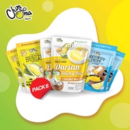 รวมผลไม้อบกรอบ อบแห้ง พร้อมดิปกะทิ ดิปทุเรียน (6ซอง/แพ็ค) / Mix Freeze-Dried Fruit &amp; Dried Fruit with Coconut Milk Dip  and Durian Dip (6Bags/Pack) (ยี่ห้อ ชิมมะ, Chimma Brand)