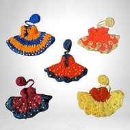 A&S VENTURES Laddu Gopal Moti Woolen Dress Set of 5 (Size 3-4) | Krishna Ji Winter Dress with Cap | 
