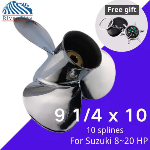 For Suzuki 8hp 9.9hp 15HP Outboard Propeller 9 1/4 x10 Boat Motor Stainless Steel Screw Marine Engin