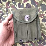 HIJAU Green canvas magpouch, old school army canvas, old school police, old school army bag abri rat