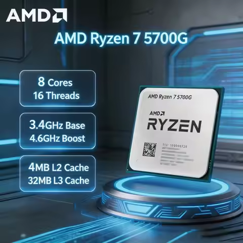 AMD R7 5700G Ryzen 7 5700G 8 Core 16 Thread 4.6GHz AM4 Desktop CPU for Gaming Office Streaming Conte