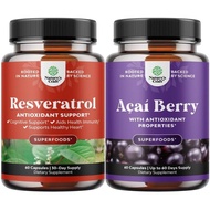 Bundle of Resveratrol Capsules with AMPK Metabolic Activator for Metabolism Boost & Cellular Efficie