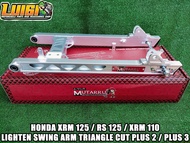 MUTARRU HONDA XRM 125 / RS 125 / XRM 110 LIGHTEN SWING ARM TRIANGLE CUT PLUS 2 INCHES / PLUS 3 INCHE