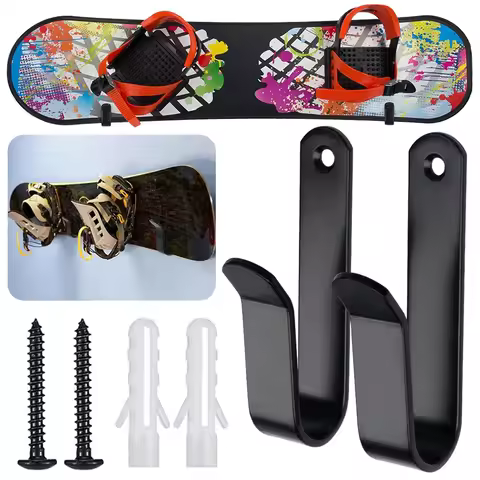 2Pcs Horizontal Snowboard Wall Mount Clips Snowboard Wall Mount Clips Snowboard Wall Hanger for Ski 