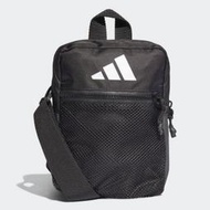 S.G ADIDAS Shoulder Bag 黑色 休閒 側背包 隨身小包 多夾層 方形包 小腰包 DU2006