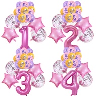 15pcs Pink Butterfly 32inch Number Balloon Set Colorful Butterfly Foil Latex Balloon Baby Shower Bir