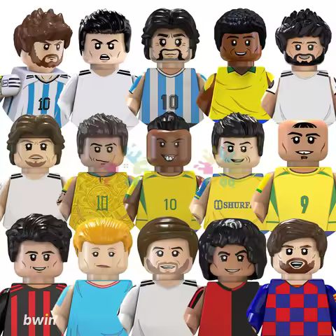 Kids Toys Famous Football Stars Building Blocks Football Player Mini Action Figures Cup Toys For Kid