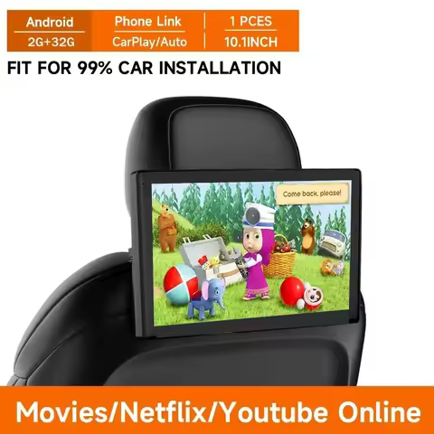 Shunyanka 10.1''Car Headrest Monitor Wireless CarPlay/Android AUTO Android 12 2+32G Auto Rear Seat V