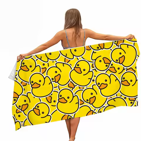 Extra Large Quick-drying Microfiber Beach Towel with Chic Duck Design - Super Absorbent, Lightweight
